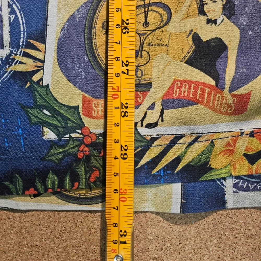 Tommy Bahama Silk Shirt XL‎ Christmas Santa Cocktail Marlin Pinup Tuxedo Holiday - Picture 9 of 12